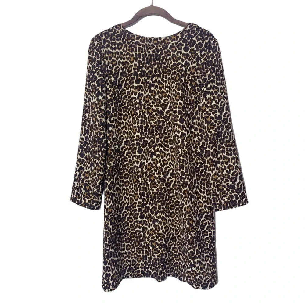 J. Crew crepe shift dress in‎ cat leopard sz 2 NWOT